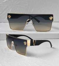 Versace Мъжки Дамски слънчеви очила маска черни кафяви  VE 10087