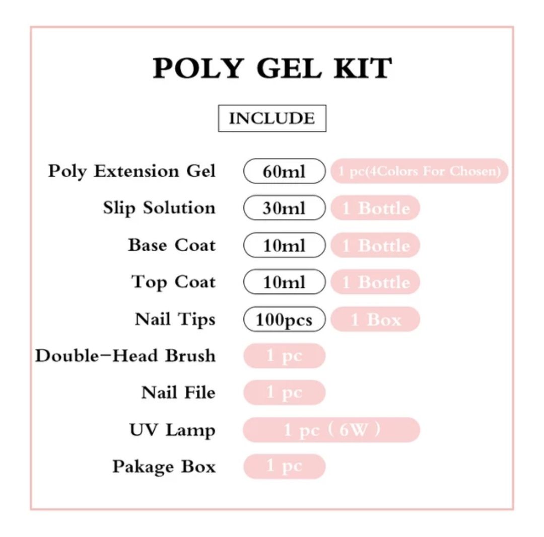 Комплект за изграждане на маникюр с полигел, гел лак, ноктопластика