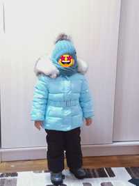 Зимняя куртка для девочки на 3-4 года