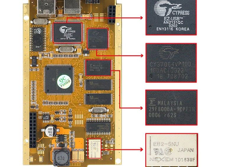 Tester  CAN Clip V215 Renault/Dacia placa GOLD, FULL CHIP AN2131QC