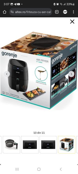 Friteuza cu aer cald Gorenje 1400w negru