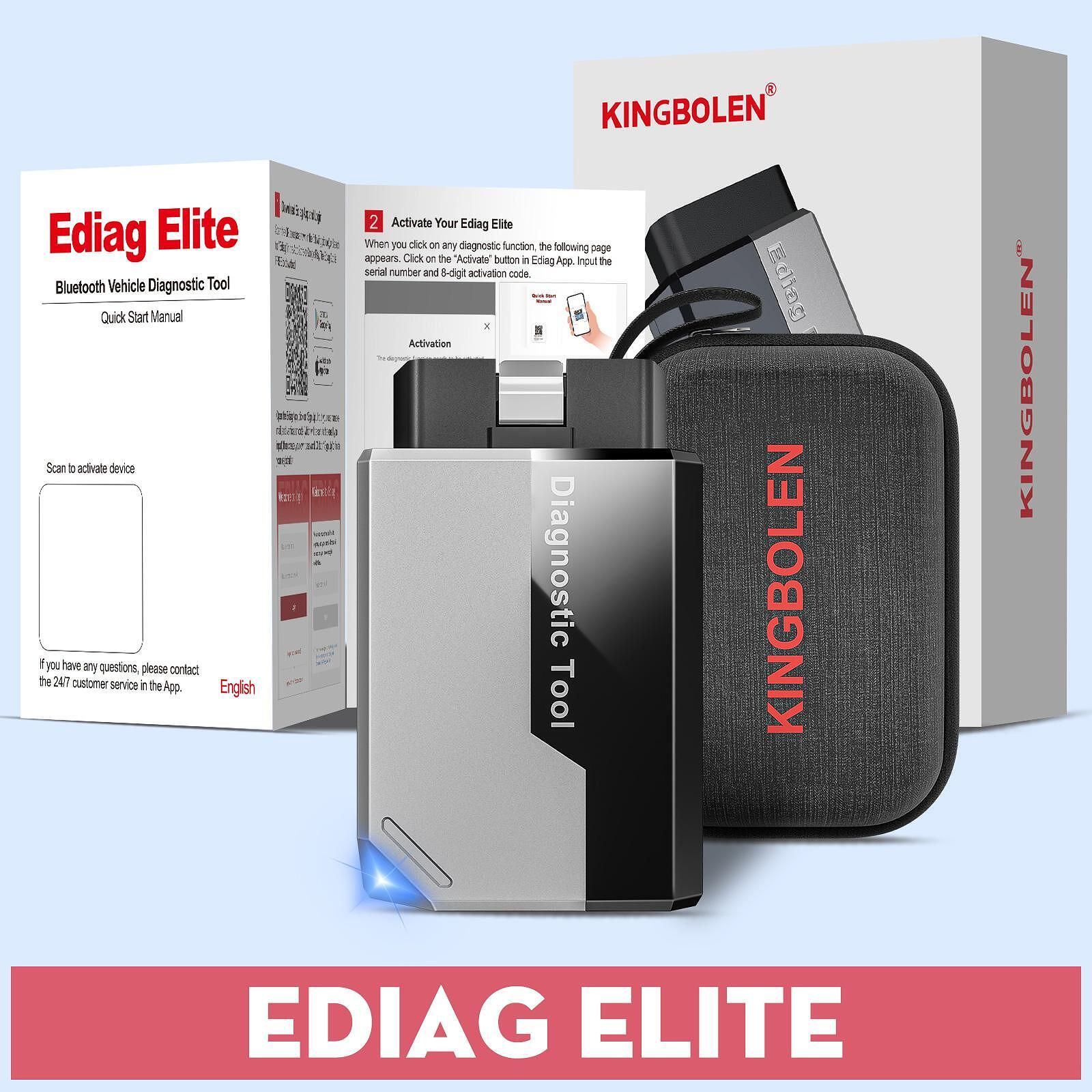 Ediag elite за пълна obd2 диагностика с доживотен лиценз и 15 сервизни