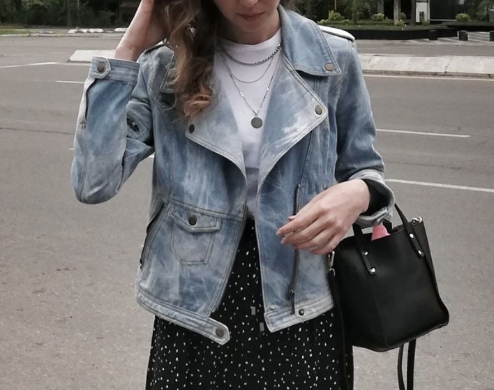 Джинсовый  пиджак