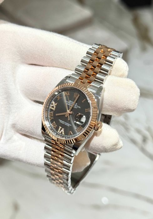rolex datejust 36mm двуцветен сив циферблат
