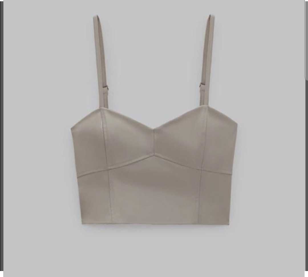 Нов топ ZARA изкуствена кожа