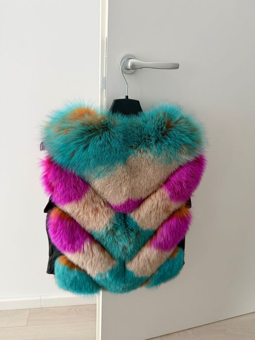 Vând haina de blana naturala vulpe 2 in 1