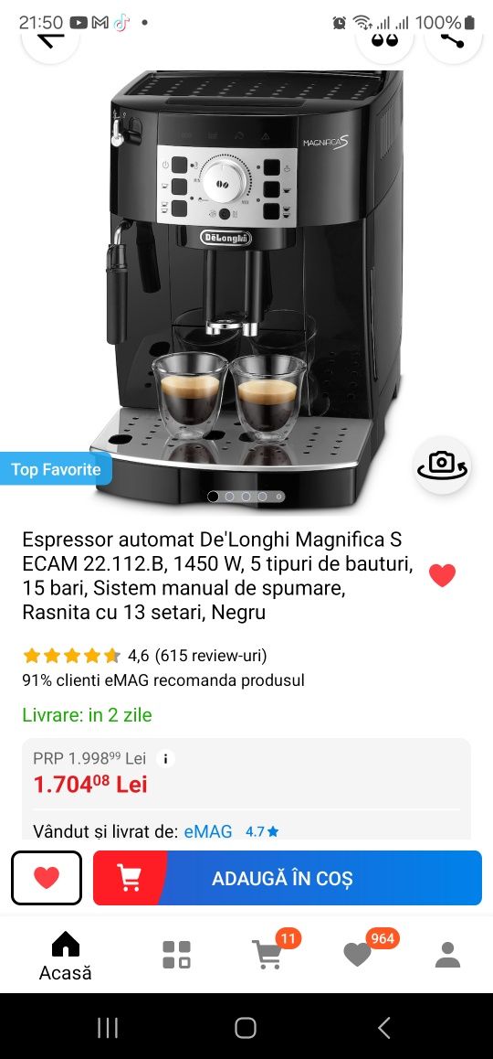Espressor automat Delonghi Magnifica S