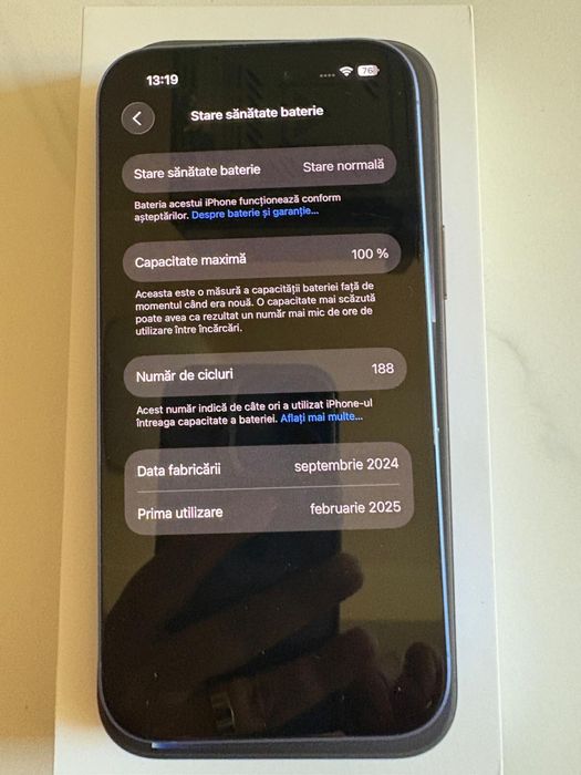 Iphone 16, 128GB, 100% baterie