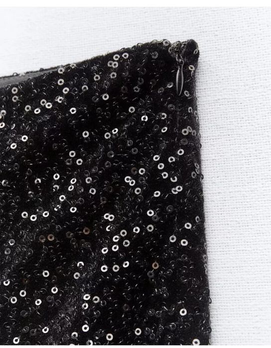 Pantaloni negri paiete Zara marime S M nou