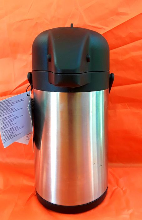 Termos INOX 2,1 L cu pompa - NOU - 90 Lei