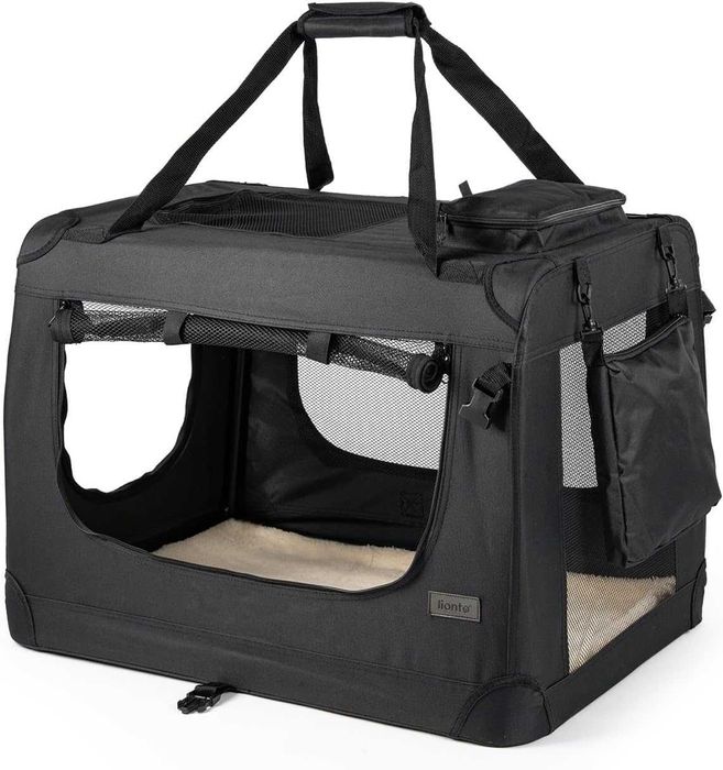 Lionto geanta de transport animale XL ,pliabil,82 x 58 x 58 cm , negru