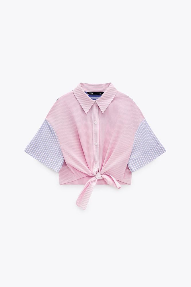 Zara летен комплект от две части в млечно розово