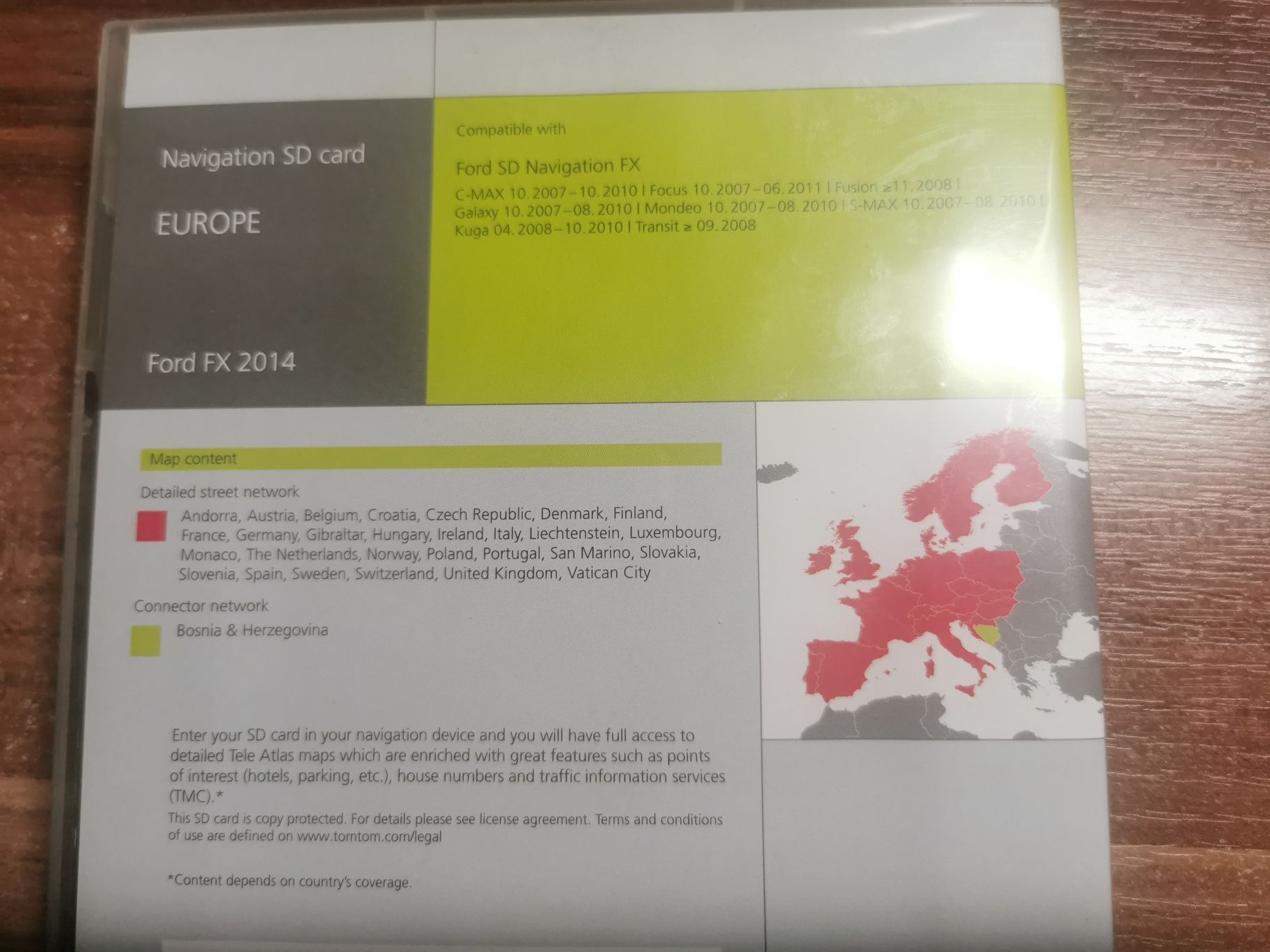TomTom sd card original Ford harta Europei