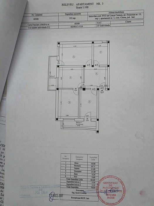 Apartament 3 camere decomandat
