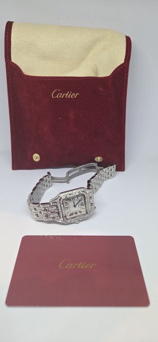 Ceas dama Cartier Panthere diamante naturale iced out
