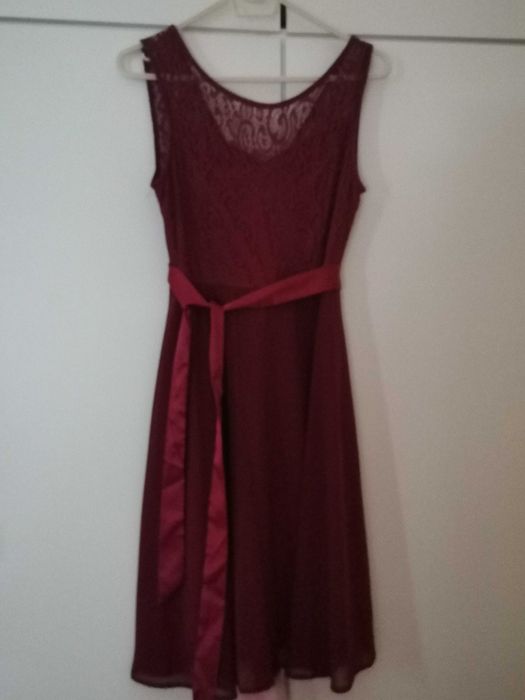 Дамска лятна рокля, цвят бордо
