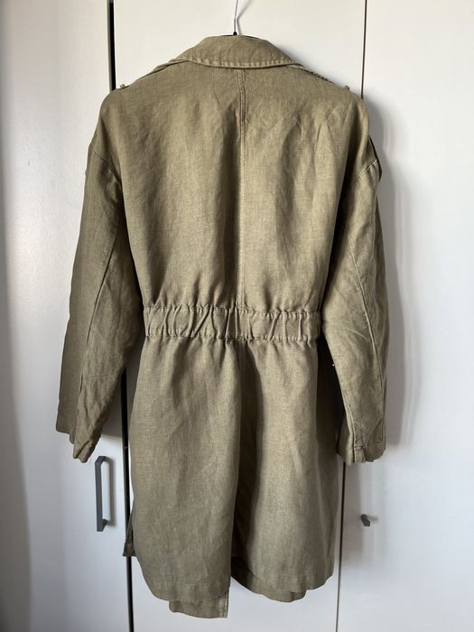 Trench scurt 100% in, Zara, XS, verde kaki