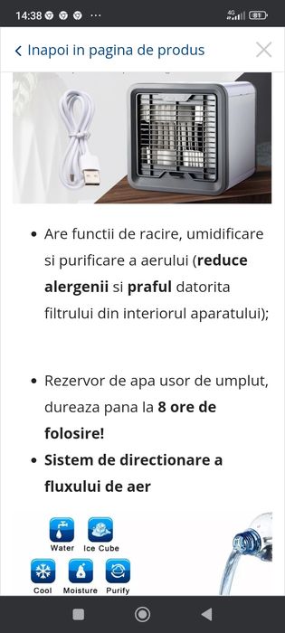 Ventilator nou  Racitor aer Arctic Air Cooler