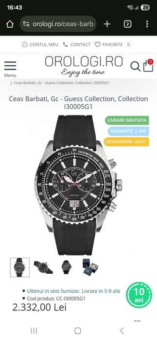 Ceas Gc Guess Collection  vand/schimb