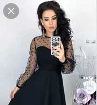Платье чёрное гипюр