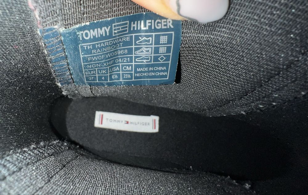 Ghete cauciuc negre Tommy Hilfiger