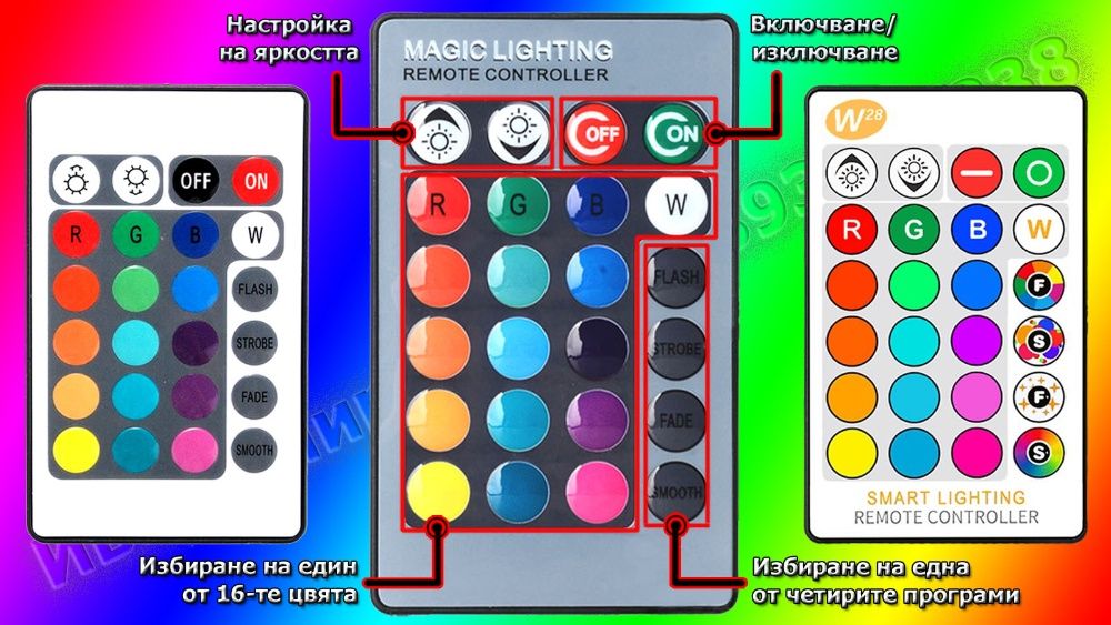 Многоцветна LED крушка, диско лампа, с дист. управление и ПОДАРЪК