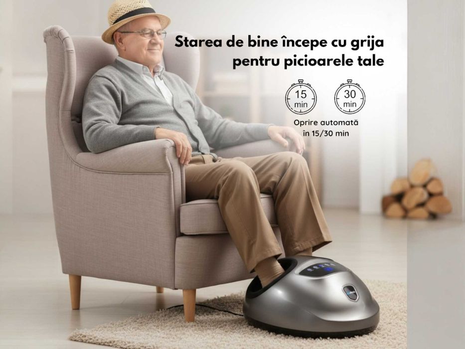 Aparat de masaj pentru picioare, cu presopunctura si incalzire