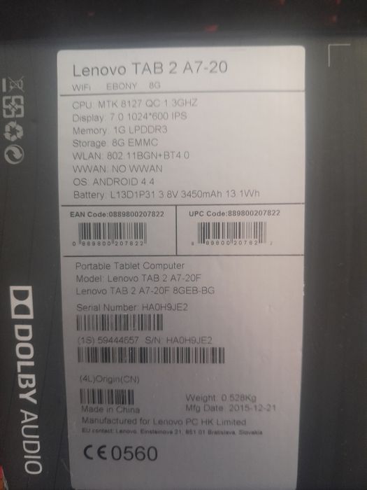 Tableta Lenovo TAB 2 A7