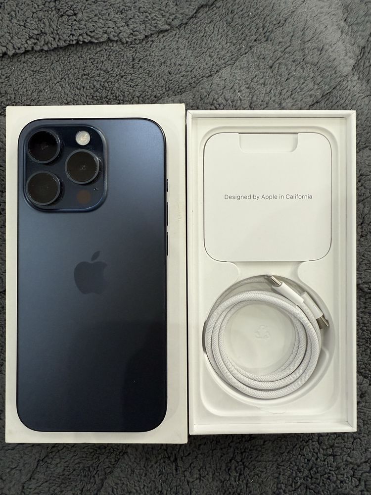 Iphone 15 pro 256GB Blue titanium + кейс