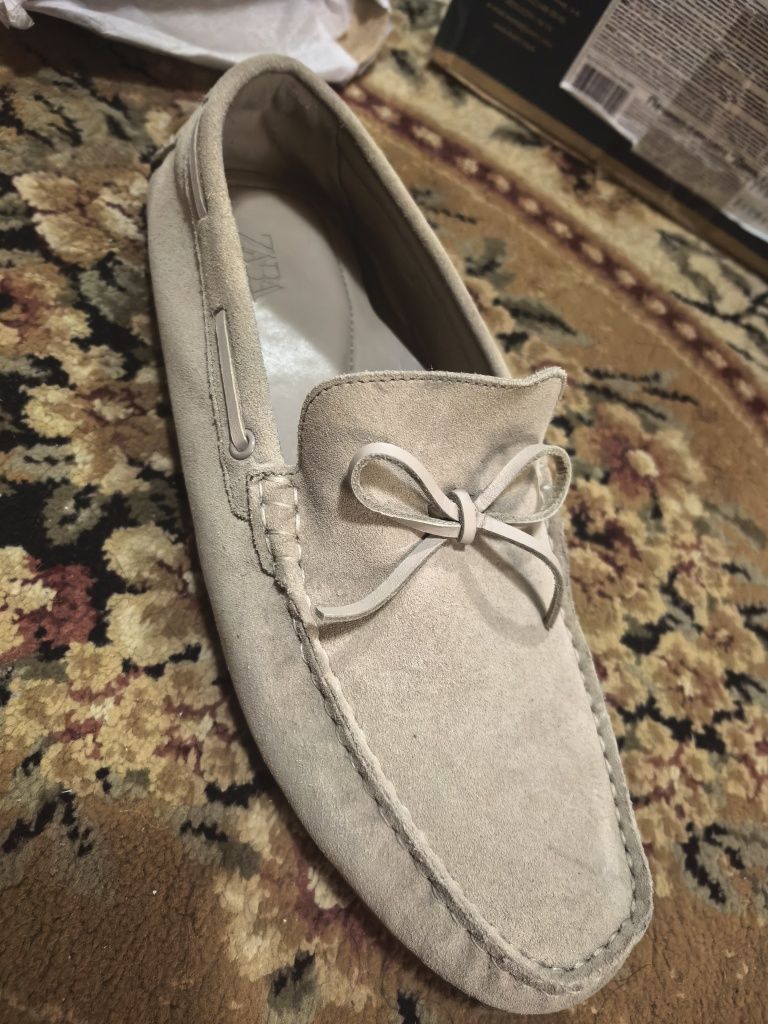 Мокасины  Zara замшевые 44р