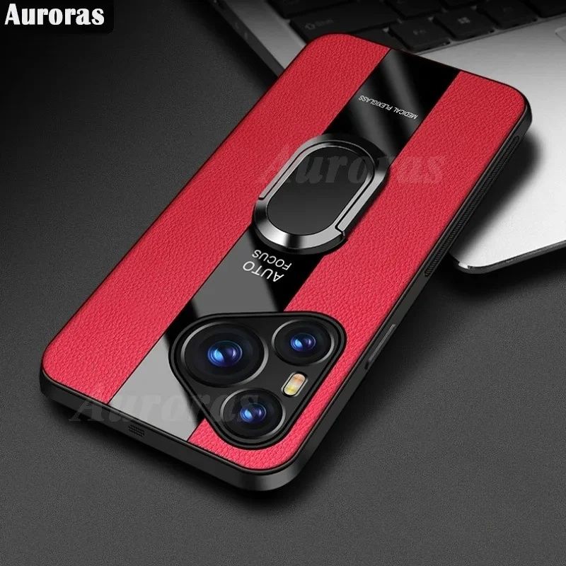 Huawei Pura 70 Pro / 70 Utra / 70 /PORSCHE Кожен кейс с пръстен магнит