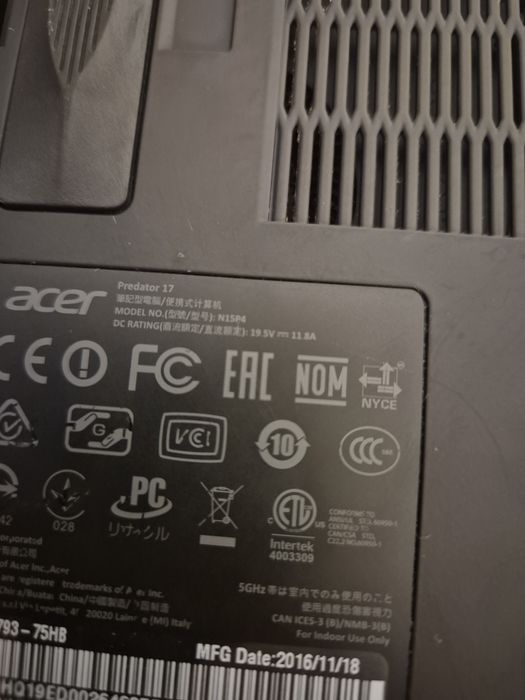 Laptop gaming Acer Predator 17 I7 Gtx 1070