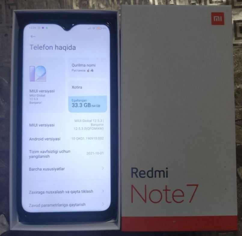 Redmi not 7 Space Black