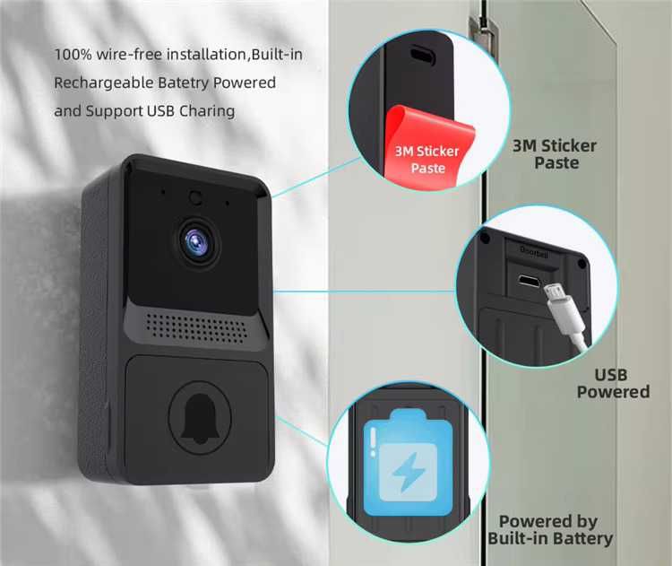 Sonerie Video Wireless,HYF-Z60, Camera Video, Vedere nocturna IR