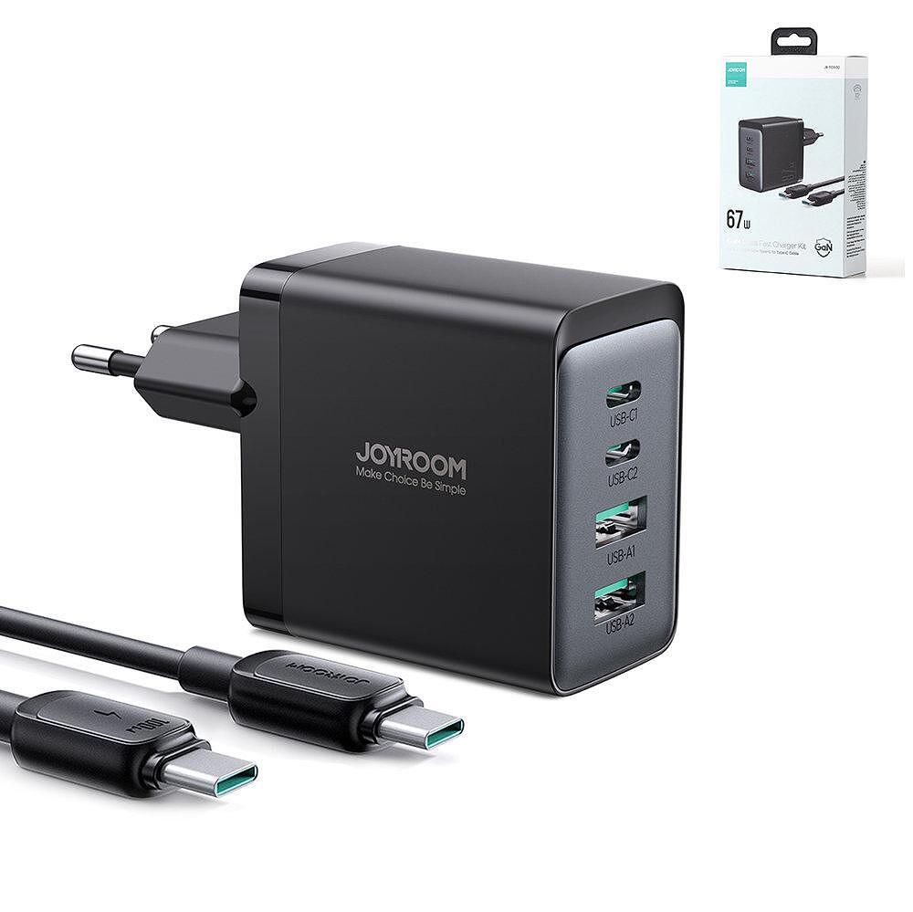 Зарядно устройство joyroom 67w 4 ports (2x usb, 2x usb c)+  usb c 100w