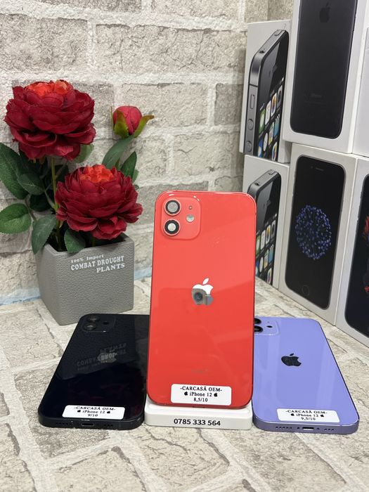  Carcasă iPhone 12 NEGRU / ALBASTRU / ROȘU (Originală) 