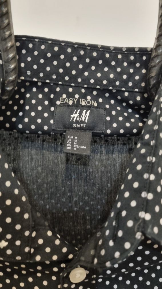 Cămașă H&M model albastru cu puncte albe