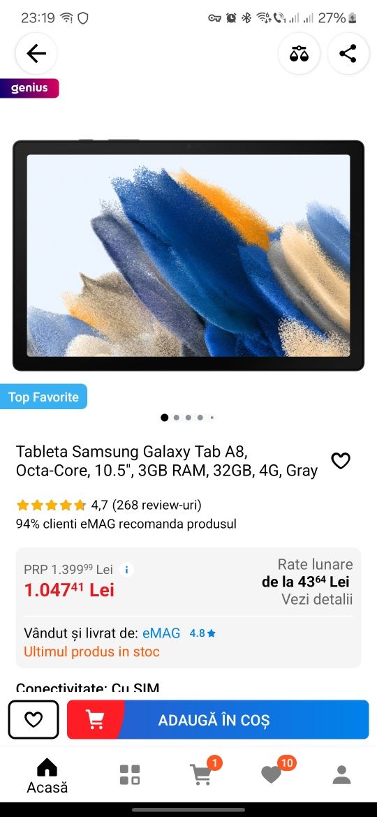 Tableta Samsung Galaxy Tab A8 32GB
