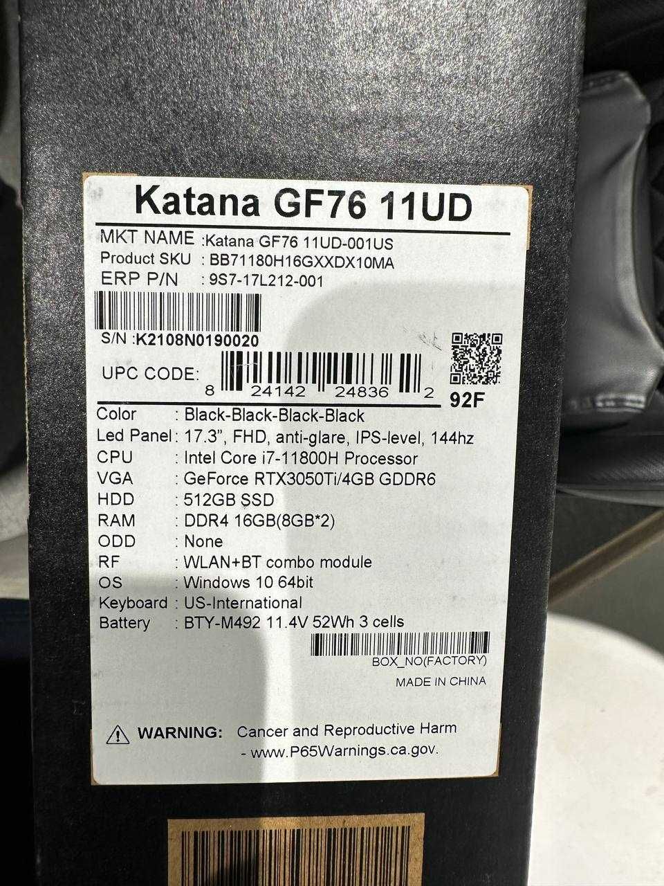 MSI Katana GF76 11UD