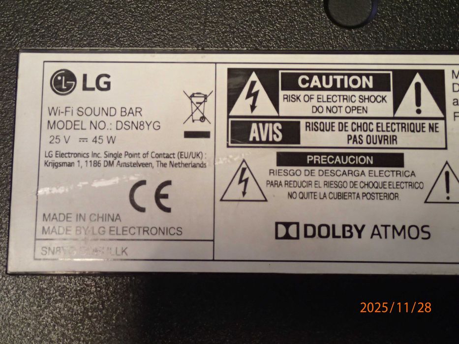 Soundbar LG SN8Y, 3.1. 2, 440W, Bluetooth, Dolby Atmos  (doar bara)