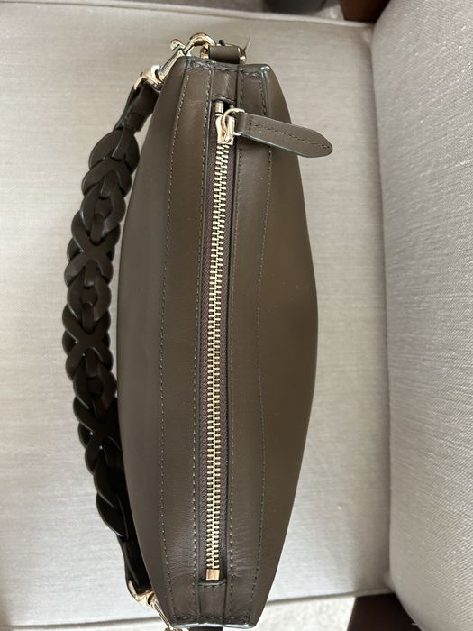 Geanta umar piele naturala kaki Massimo Dutti