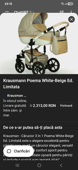 Carucior Krausman model Poema ediție limitata