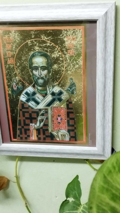 Икона на Свети Никола, репродукция - картина с рамка и стъкло