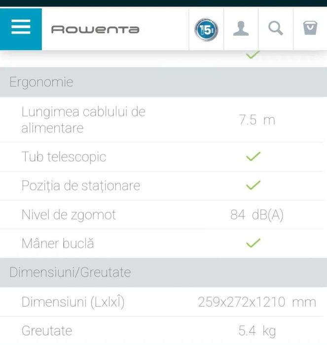 Vând aspirator Rowenta Clean and Steam RY7557WH, functie curățare abur