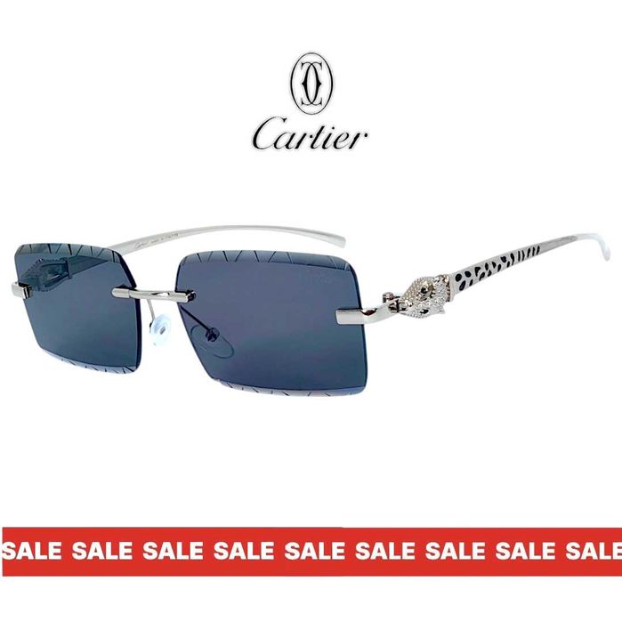 Cartier 2026 слънчеви очила нарязани черни лещи