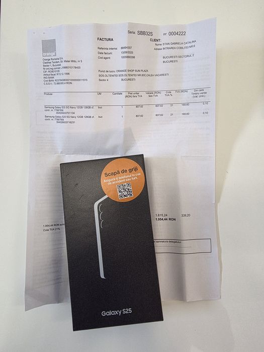 Samsung s25 5G Navy 128Gb NOU Sigilat Factură 2 ANI GARANȚIE