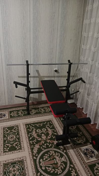 Срочно тренажер жим лежа сатамын + гантельдерімен 55кг