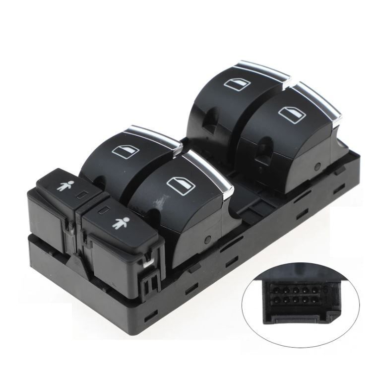 Comutator geam usa fata Audi Q7 (4L), 10.2005-07.2015, partea Stanga, cu 4 butoane