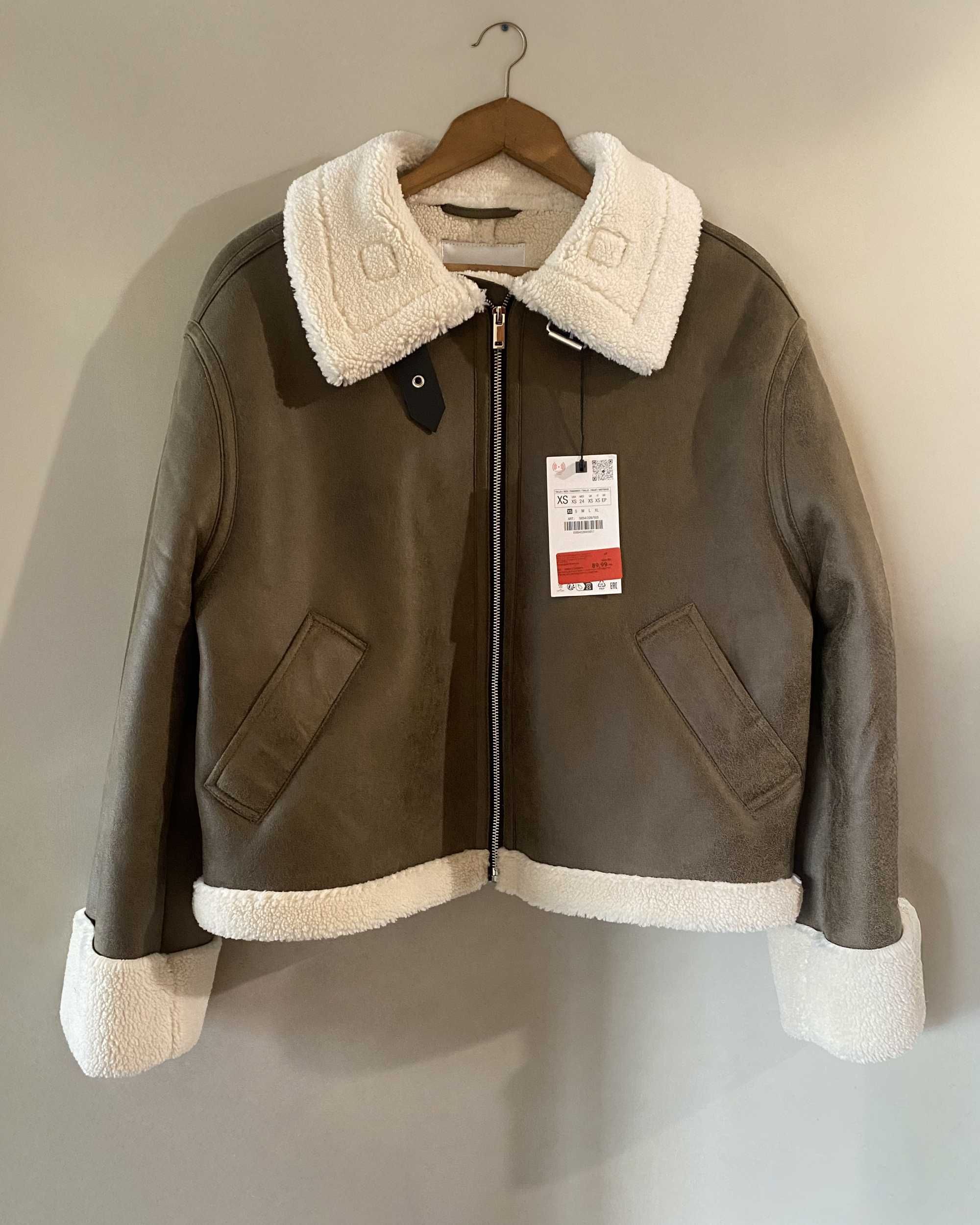 Яке Zara изкуствена овча кожа