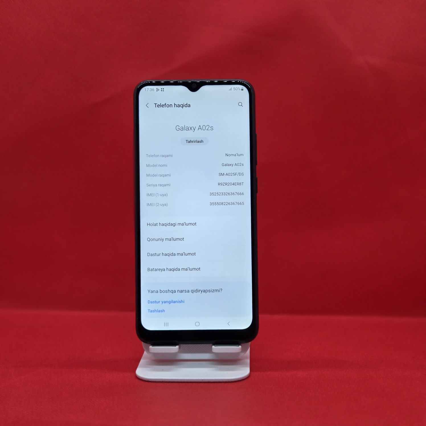Samsung A02s sotiladi dastavka hizmati bor 24/7